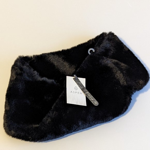 Aspen Faux Fur 100% Polyester Neck Wrap Warmer Beautiful Soft Black New Gift NWT - Picture 2 of 3